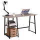 Стол на металлокаркасе BRABIX LOFT CD-006, 1200х500х730 мм, 2 полки, цвет морёный дуб, 641224. Фото товара с разных ракурсов.
