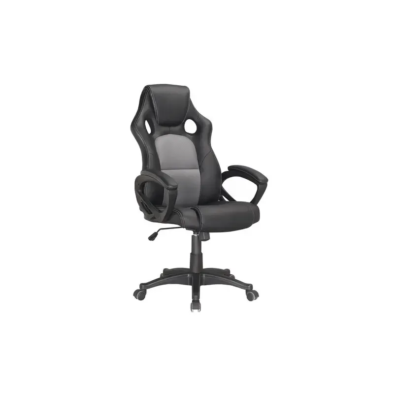 Игровое кресло  "Rider Plus EX-544" КОМФОРТ, экокожа, черное/серое, 531582 главное фото